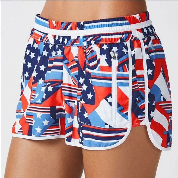 Fabletics Pants - FABLETICS- American Flag Patriotic Running Shorts